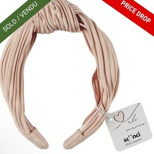 Blush Pink NWT Pleated Knotted Fabric Headband No-Slip Fit Scunci x Ali Manno